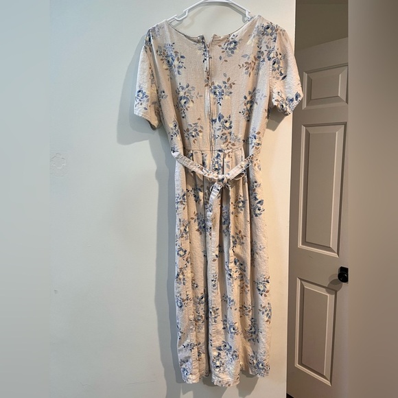 Vintage Erika Collection Petites 1980’s Linen Blend Floral Print Petite Large - Picture 2 of 8